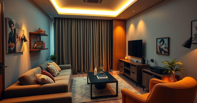 Como Criar uma Sala de Cinema em Apartamento Pequeno Com Estilo