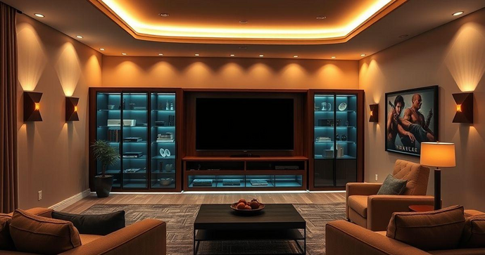 Transforme seu Espaço com um Home Theater Planejado e Cristaleira Elegante Transforme seu Espaço com um Home Theater Planejado e Cristaleira Elegante